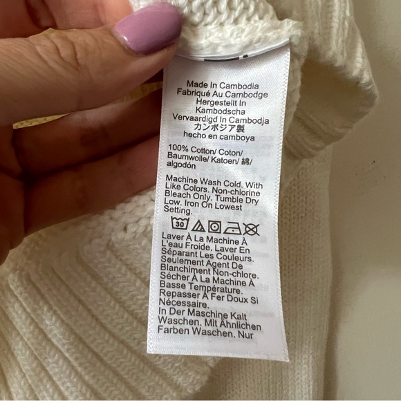 J. Crew Rolled Neck Cotton Sweater white size XXS - Picture 5 of 7